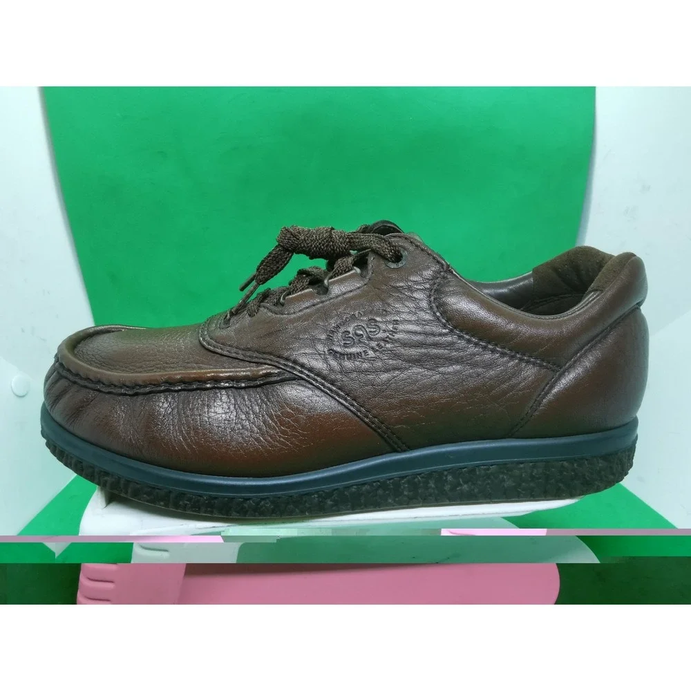 SAS PATHFINDER Handcrafted Brown Tumbled Leather Moc Toe Shoes Men's Size 11 N